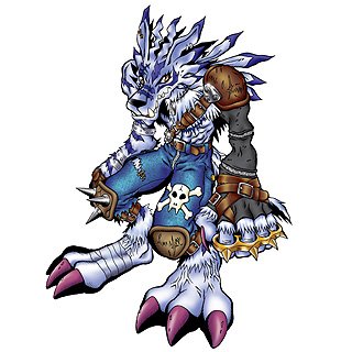 I through Weregarurumon and his black twin brother have no tail but turn out he has tail. In anime, he have no tail. But in game and his offical art, he have tail.
