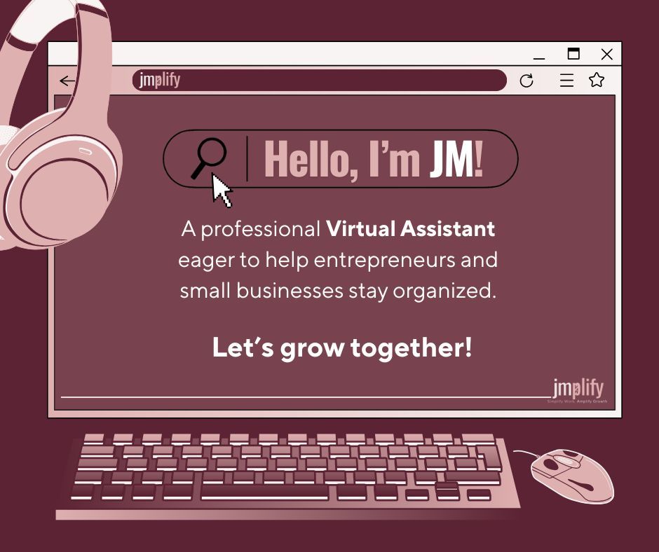 jmplifyva's tweet photo. Say hello to your new productivity partner! From emails to scheduling, I've got you covered. 📲 Follow me on all my socials here: https://t.co/9q1BYYDfLt 

#VirtualAssistant #TimeFreedom #WorkSmarter https://t.co/MS9e5oaDUy