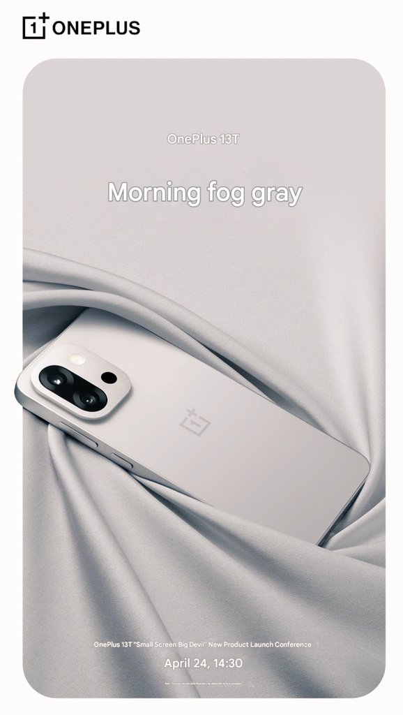 rajAnoop_'s tweet photo. OFFICIAL โ
#OnePlus 13T launching on 24th APR in China ๐จ๐ณ
๐จ will be available in 3 shades
โซ Cloud Black
โช Mist Gray
๐ฉท Heart-beating Pink
#oneplus13mini #OnePlus13T https://t.co/9S5IhuE46G