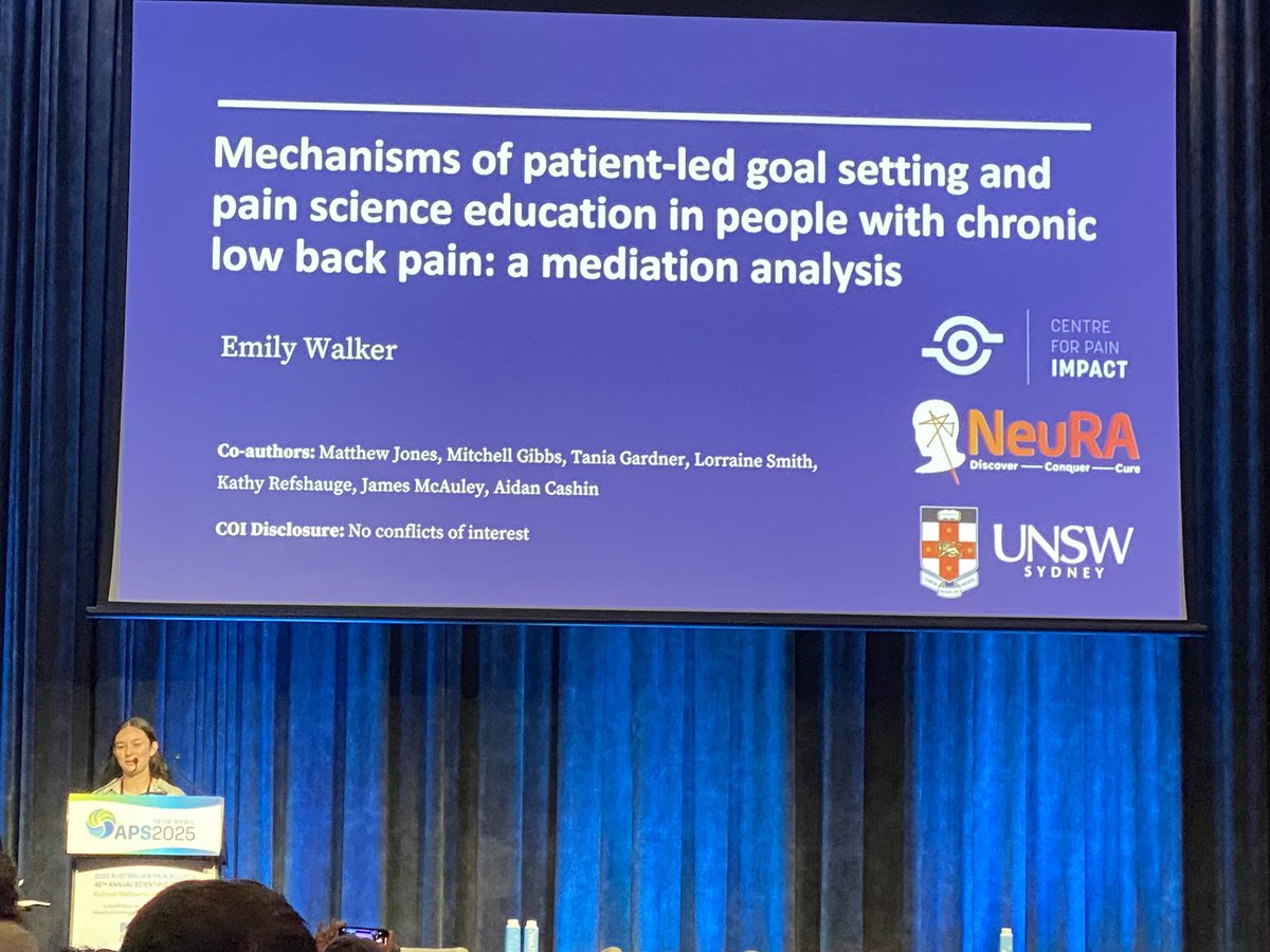Excited to see this analysis of the patient led goal setting data from my own PhD. Well done Emily Walker! #AusPainSoc