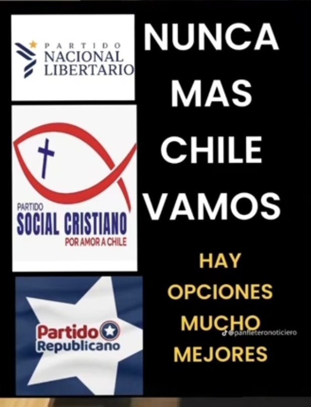 invermel's tweet photo. CASTIGUEMOS A LA DERECHA TRADICIONAL CHILEVAMOS COMO TAMBIEN LA IZQUIERDA, CAMBIEMOS CHILE VOTANDO POR LA NUEVA DERECHA QUE EN UD https://t.co/MaICXD7BV1