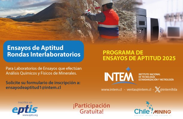 IntemLtda's tweet photo. Para los #Laboratorios de análisis #químico  de minerales los invitamos a  participar de los Ensayos de Aptitud 2025 en el programa mas completo de la industria minera #QAQC #ProficiencyTesting  #Eptis #Expomin2025 https://t.co/AmIIlZYJW4