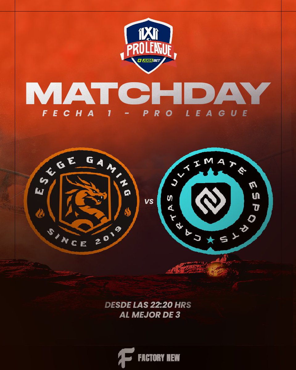 Esege Gaming (@esegegaming) on Twitter photo MATCH DAY | FC25 CLUBES PRO
Hoy debutamos en la PRIMERA LIGA PROFESIONAL de CLUBES PRO realizada por nuestros amigos de <a href="/Espacio_Gamer/">EspacioGamer.cl</a> llamada 11X11 PRO LEAGUE. 🚀
Nos toca enfrentarnos con @cartasultimateesports en esta noche de futbol virtual
Partner Oficial 🏆
@factorynew MATCH DAY | FC25 CLUBES PRO
Hoy debutamos en la PRIMERA LIGA PROFESIONAL de CLUBES PRO realizada por nuestros amigos de <a href="/Espacio_Gamer/">EspacioGamer.cl</a> llamada 11X11 PRO LEAGUE. 🚀
Nos toca enfrentarnos con @cartasultimateesports en esta noche de futbol virtual
Partner Oficial 🏆
@factorynew