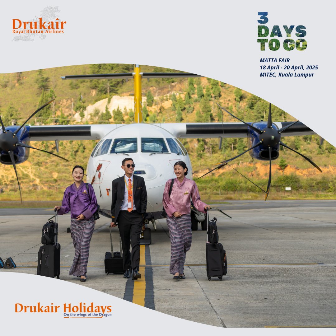 Drukair Holidays (@drukairholidays) on Twitter photo ๐๐จ๐ฎ๐ง๐ญ๐๐จ๐ฐ๐ง ๐ฌ๐ญ๐๐ซ๐ญ๐ฌ. ๐ ๐๐๐ฒ๐ฌ ๐ญ๐จ ๐๐จ ๐๐จ๐ซ ๐๐๐๐๐ ๐
๐๐ข๐ซ ๐๐๐๐! โณ
Discover Bhutan with Drukair Holidays! Get Ready to Unlock this Incredible Opportunity. โจ
#MATTAFair2025 #3DaysToGo #DrukairHolidays #DiscoverBhutan ๐๐จ๐ฎ๐ง๐ญ๐๐จ๐ฐ๐ง ๐ฌ๐ญ๐๐ซ๐ญ๐ฌ. ๐ ๐๐๐ฒ๐ฌ ๐ญ๐จ ๐๐จ ๐๐จ๐ซ ๐๐๐๐๐ ๐
๐๐ข๐ซ ๐๐๐๐! โณ
Discover Bhutan with Drukair Holidays! Get Ready to Unlock this Incredible Opportunity. โจ
#MATTAFair2025 #3DaysToGo #DrukairHolidays #DiscoverBhutan