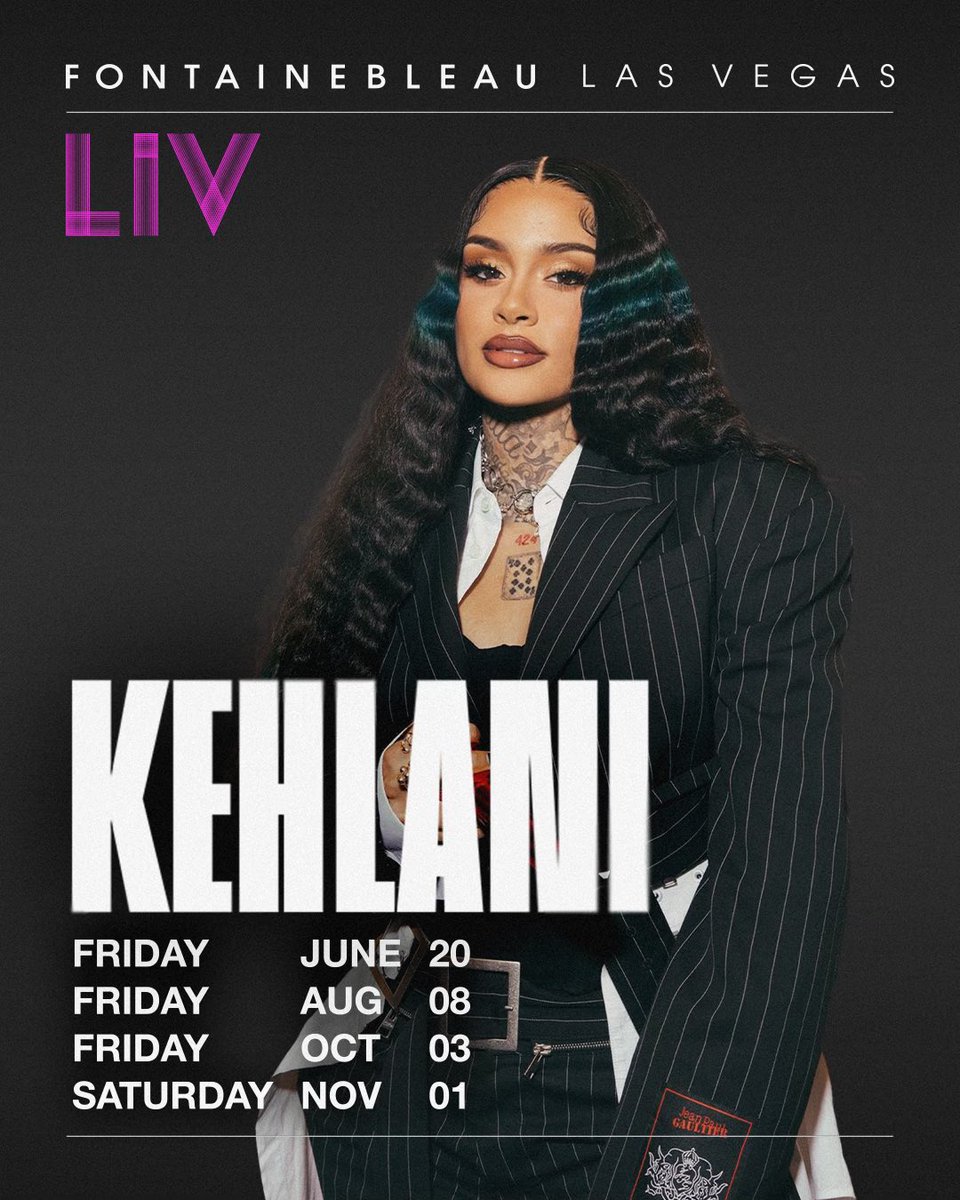 David Ali (@davidali) on Twitter photo LIV Las Vegas <a href="/Kehlani/">Kehlani</a> we back this Summer! LIV Las Vegas <a href="/Kehlani/">Kehlani</a> we back this Summer!