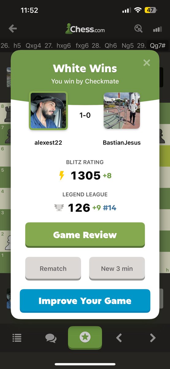 alexest22's tweet photo. Despues de tanto, se logro, la liga de los +1300 en blitz de 3 min🤩 https://t.co/H2TrFAw4AK