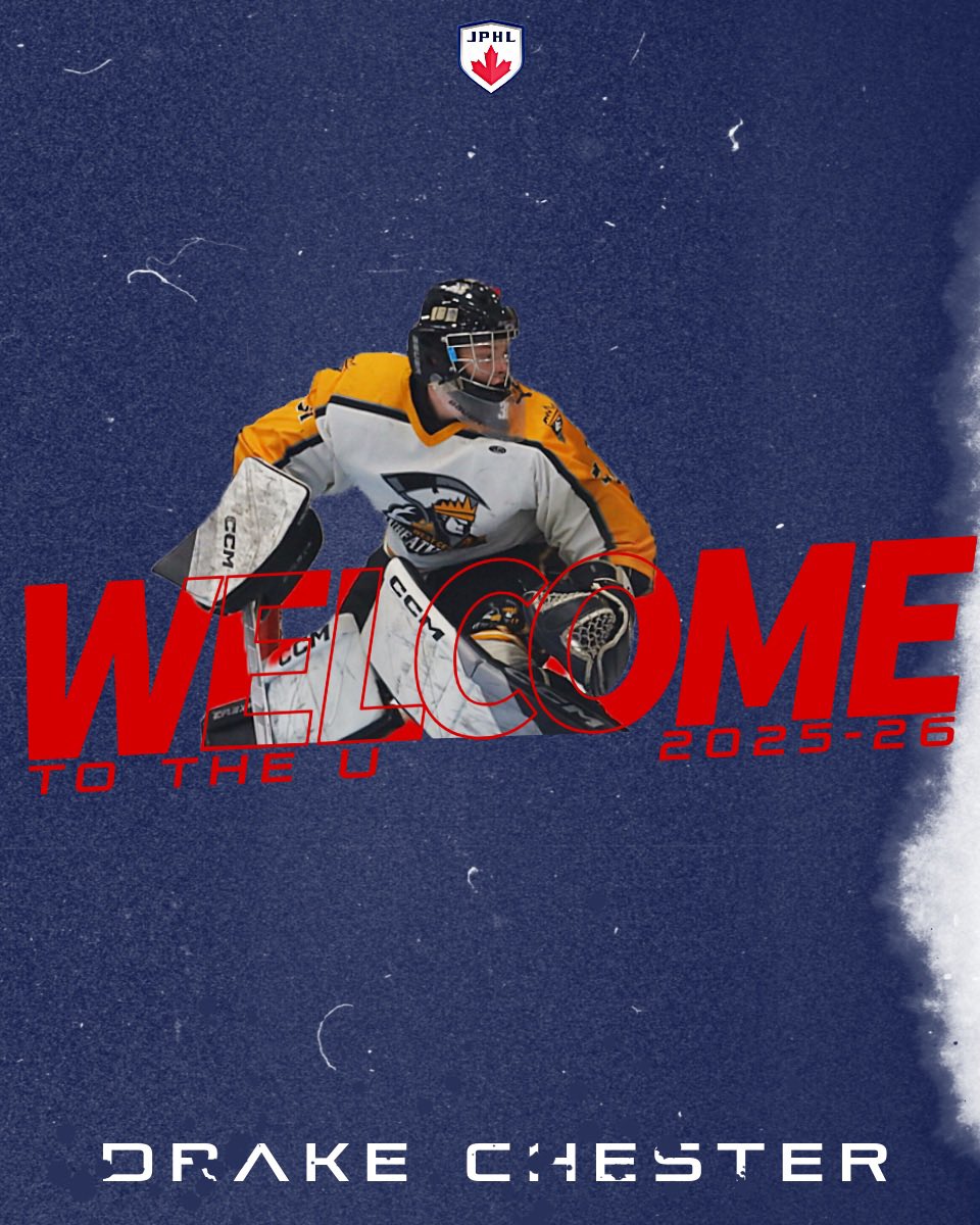 We have signed goaltender Drake Chester for the 2025-26 season. Welcome to the U Drake.