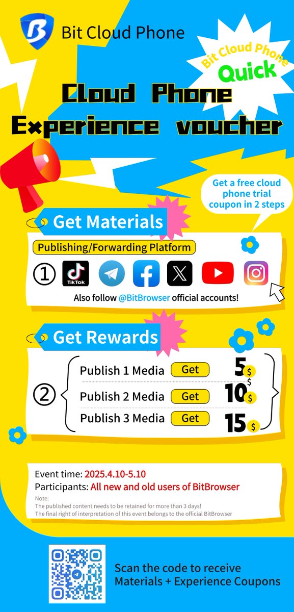 BitBrowser2's tweet photo. 🌈$5, $10, $15
🚀All BitBrowser users can participate
✅ Multi-accounting | Cloud phone synchronization | One-click new phone
👉TRY NOW! (https://t.co/5CJp6tCXNX)
📞 https://t.co/VYPC7jBicB
#BitBrowser #Antidetectbrowser #cryto #proxy https://t.co/RcmhdvvuBC