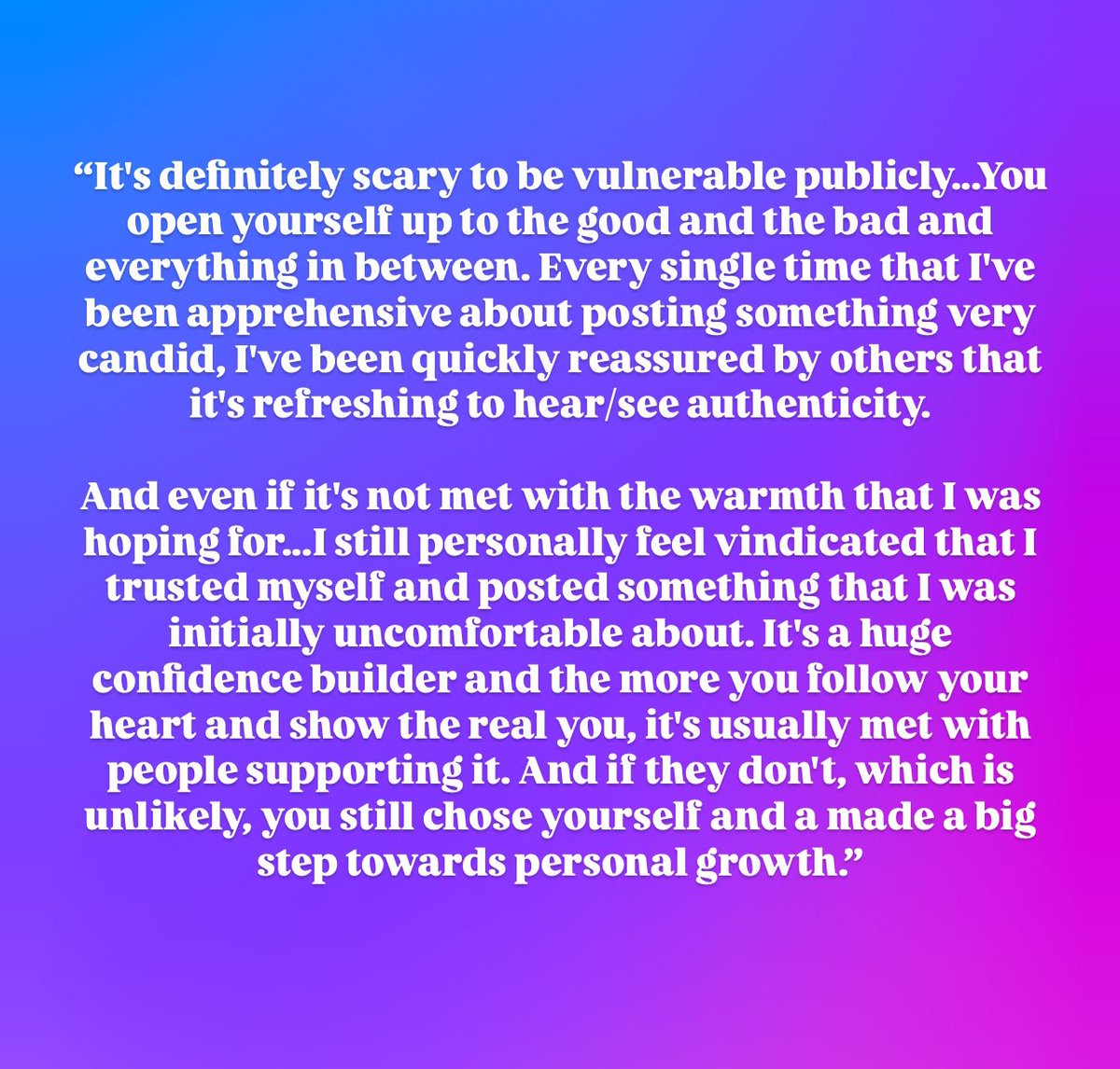 The #wordsofwisdom that was given to me by #someone. It also helped me have the strength to even be able to do this. I thank him very much for this 🙏🏼💙