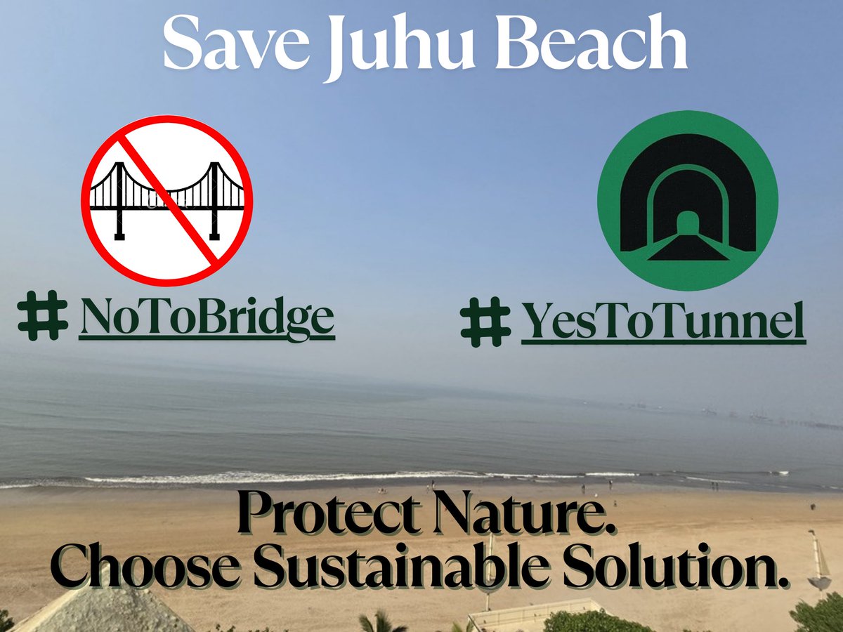 Save Juhu Beach (@savejuhubeach) on Twitter photo Join the fight to save Juhu Beach!
Say NO to the over-sea bridge, and YES to a underwater tunnel. Let’s protect our coast and choose a sustainable future.
Follow us: <a href="/savejuhubeach/">Save Juhu Beach</a>
#makejuhubeachheavenNothell | #NoToBridge | #YesToTunnel
Share. Retweet. Take a stand. Join the fight to save Juhu Beach!
Say NO to the over-sea bridge, and YES to a underwater tunnel. Let’s protect our coast and choose a sustainable future.
Follow us: <a href="/savejuhubeach/">Save Juhu Beach</a>
#makejuhubeachheavenNothell | #NoToBridge | #YesToTunnel
Share. Retweet. Take a stand.