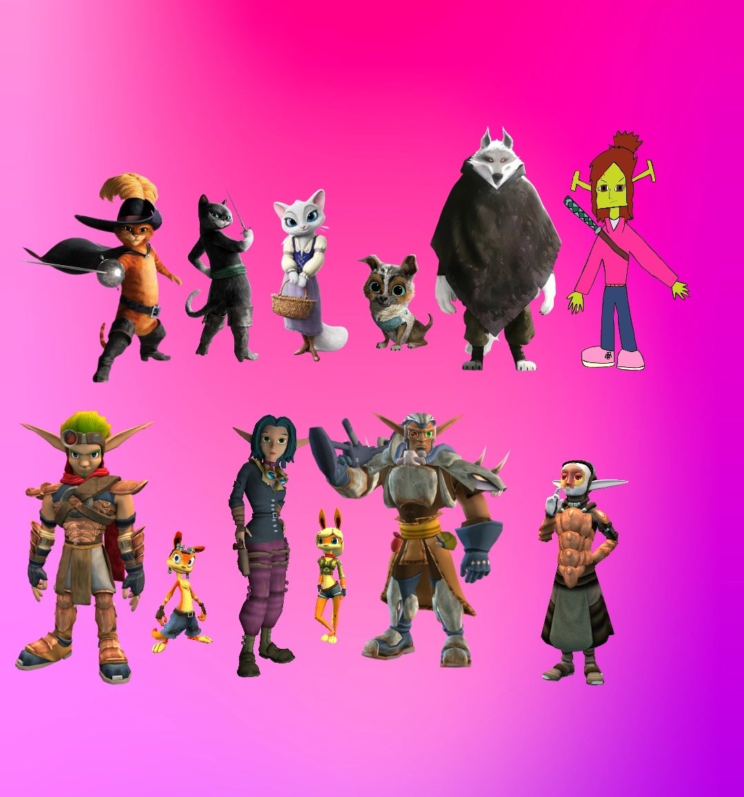 1378Mathilda's tweet photo. Puss in Boots x Jak and Daxter
#pussinbootsthelastwish #JakandDaxter #JaktheHuman #KieraHagai #DaxtertheOttsel #TesstheOttsel #JakandDaxterSeem #sigthehuman #PussInBoots #KittySoftpaws #pussinbootsdulencia #perrito #DeathWolf #feliciatheogre #crossover https://t.co/Hd8Hc1C5w9