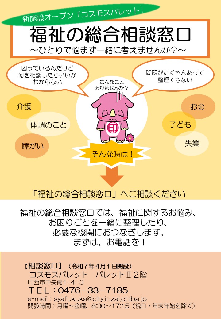コスモスパレット パレットⅡの開館に伴い、福祉の総合相談窓口が設置