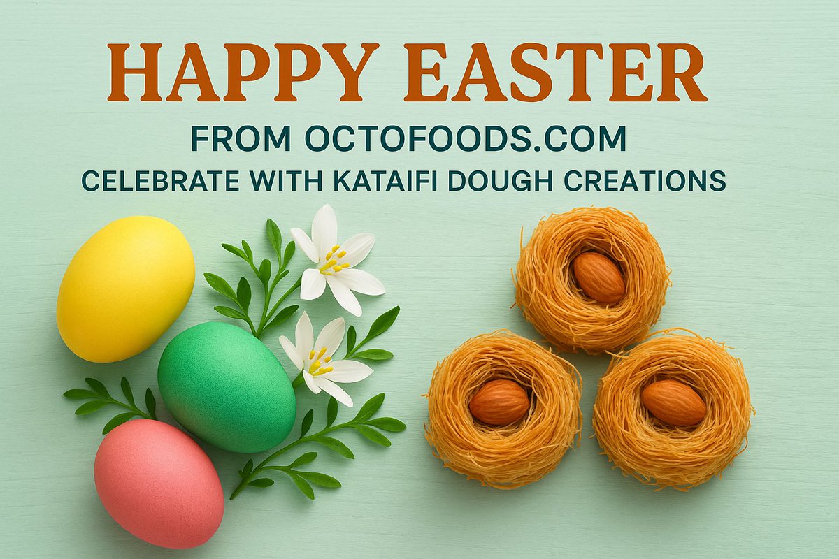 octofoods's tweet photo. 🐣 Happy Easter from https://t.co/jI0fDbvBOQ!
Celebrate the season with golden, crispy Kataifi dough creations 🌸🥚
Deliciously festive, beautifully Greek. #EasterBrunch #Kataifi #OctoFoods https://t.co/N2wJbRFRzH