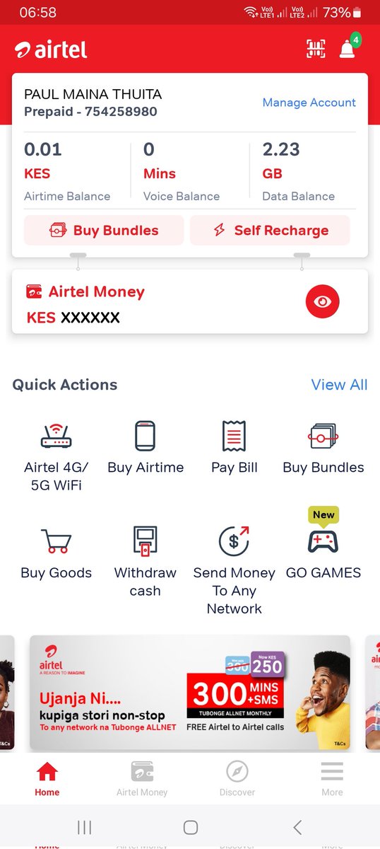 MagicMaich's tweet photo. @AIRTEL_KE I have just switched on my mifi less than 10 minutes ago and 800mb out of 3gb data is gone: I need a very good explanation here. The same thing happened yesterday. Otherwise, I will take matters on my own hands. https://t.co/aigP5Jb6B7