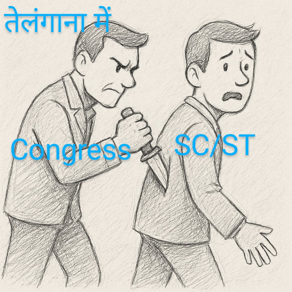 ParamjeetC63404's tweet photo. तेलंगाना में कांग्रेस ने अंबेडकर जयंती के अवसर पर दलितों के पीठ में खंजर भोंका है।
रेवंत रेड्डी की सरकार ने वहां की 59 दलित समुदाय को तीन भागों में वर्गीकृत कर दिया है।
जिससे आने वाले दिनों मे दलित एक दूसरे से अलग होंगे और उनके हक आसानी से समाप्त किया जा सकेगा।
#save_reservation https://t.co/s8L6eNIW2P