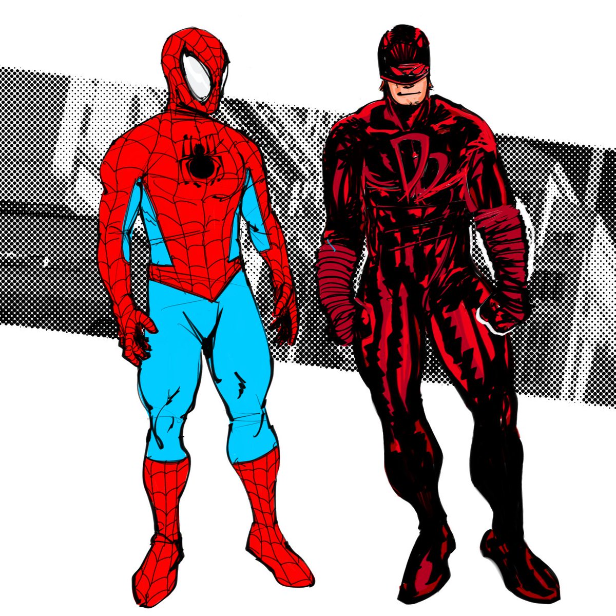 burialstate's tweet image. Dork devil and his friend the amazing arachnid adolescent