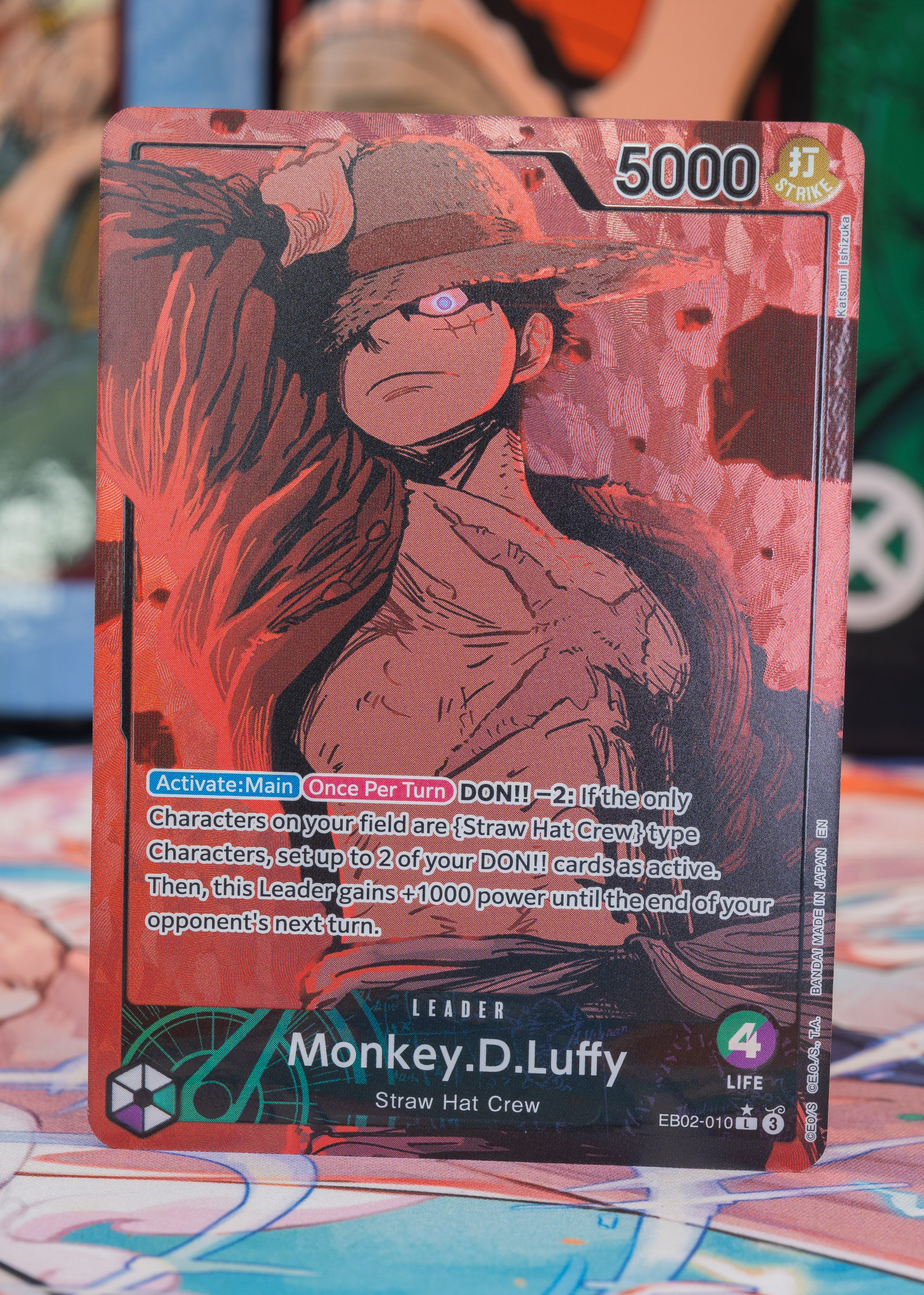 ONE PIECE Card Monkey D Luffy EB02-010 LeaderParallel Extra
