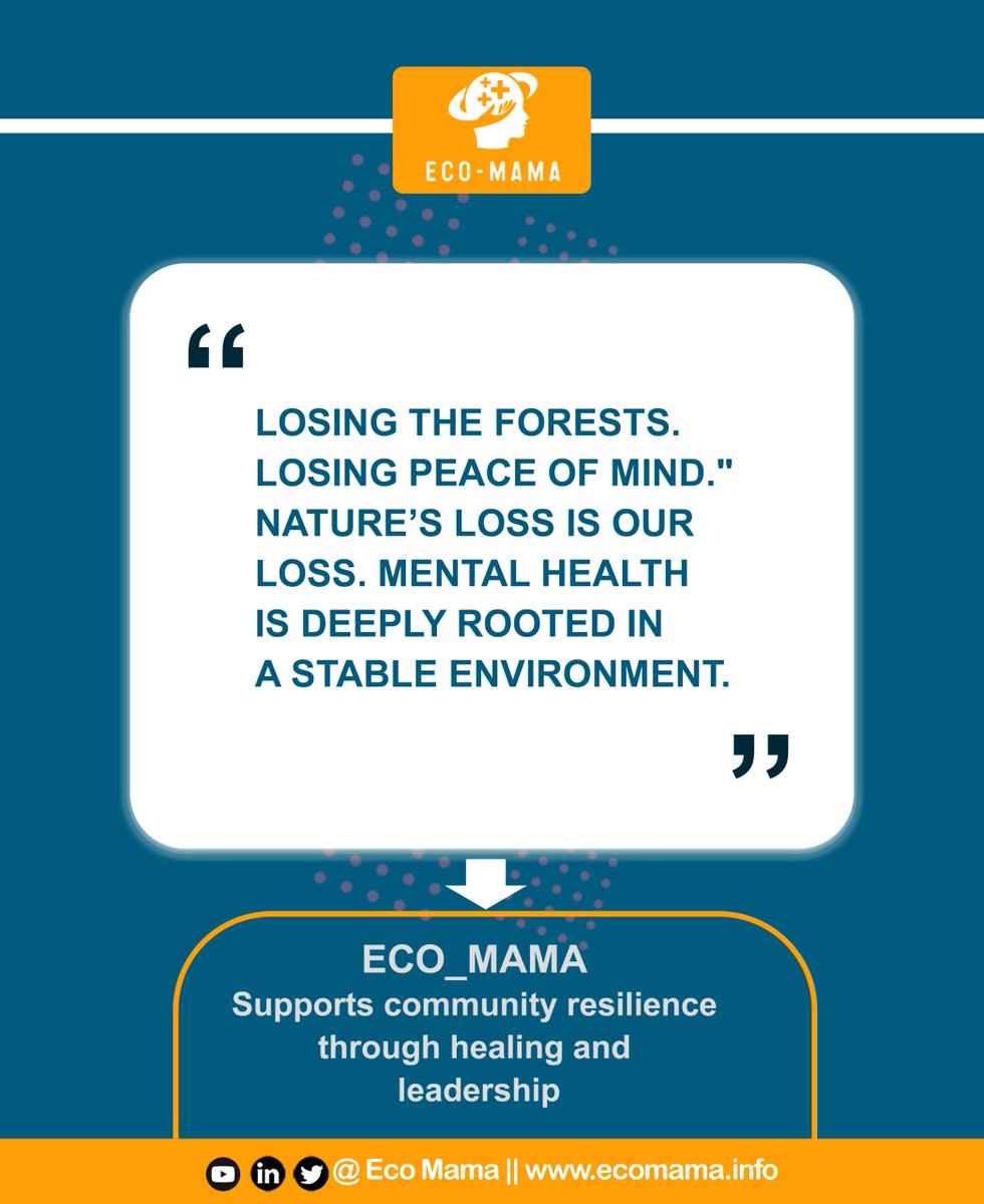 ECOMAMA000's tweet image. Losing the Forests. Losing Peace of Mind.&quot;
Nature’s loss is our loss. Mental health is deeply rooted in a stable environment.
EcoMama supports community resilience through technology. Do you want to collaborate or partner, send an email via ecomama5678@gmail.com
#EcoMama,#WWP