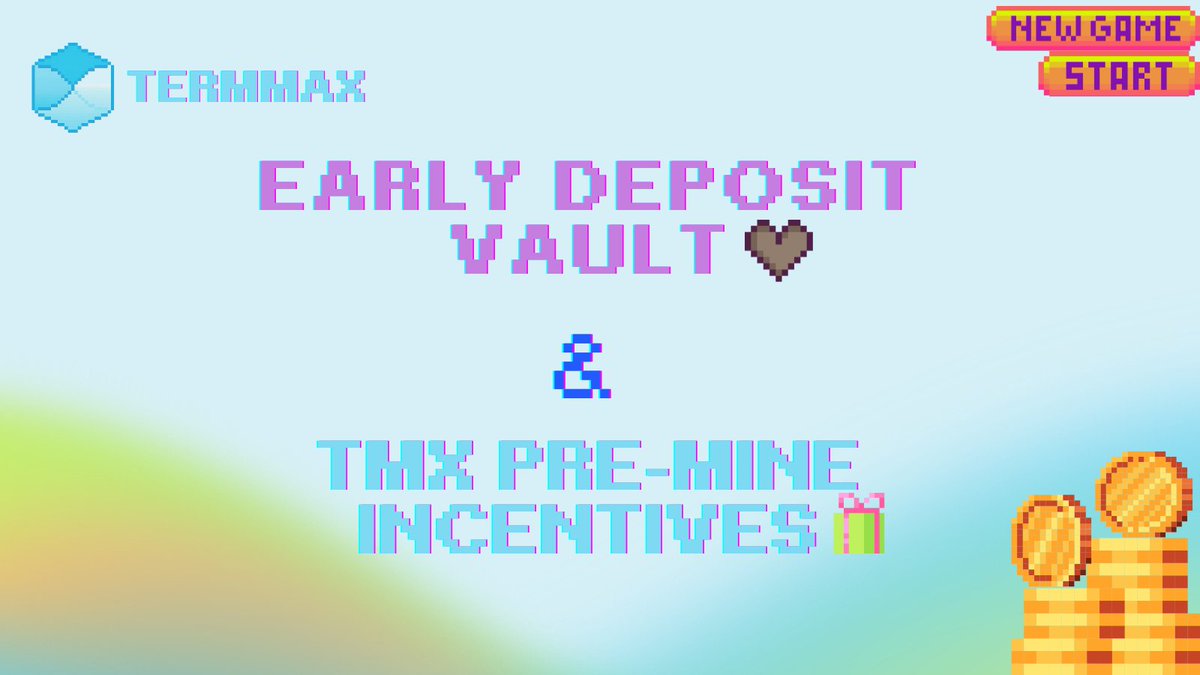Introducing Early Deposit Vaults
Earn 𝘮𝘶𝘭𝘵𝘪𝘱𝘭𝘦 yields by supplying assets into
🔹 USDC vault
🔹 WETH vault

1. Earn 𝙞𝙣𝙩𝙚𝙧𝙚𝙨𝙩 𝙛𝙚𝙚𝙨 from borrowers
2. Earn $TMX Pre-Mine rewards that accrue daily
3. Share an additional 2M $TMX by making an early deposit.