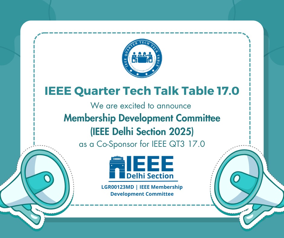 Quarter Tech Talk Table Series (@ieeeqt3) on Twitter photo ๐ Exciting announcement! ๐
The IEEE Quarter Tech Talk Table 17.0 welcomes a prestigious new co-sponsor - ๐ ๐ฒ๐บ๐ฏ๐ฒ๐ฟ๐๐ต๐ถ๐ฝ ๐๐ฒ๐๐ฒ๐น๐ผ๐ฝ๐บ๐ฒ๐ป๐ ๐๐ผ๐บ๐บ๐ถ๐๐๐ฒ๐ฒ (๐๐๐๐ ๐๐ฒ๐น๐ต๐ถ ๐ฆ๐ฒ๐ฐ๐๐ถ๐ผ๐ป ๐ฎ๐ฌ๐ฎ๐ฑ)!
#IEEEDelhiSection #TechTalks #ProfessionalDevelopment ๐ Exciting announcement! ๐
The IEEE Quarter Tech Talk Table 17.0 welcomes a prestigious new co-sponsor - ๐ ๐ฒ๐บ๐ฏ๐ฒ๐ฟ๐๐ต๐ถ๐ฝ ๐๐ฒ๐๐ฒ๐น๐ผ๐ฝ๐บ๐ฒ๐ป๐ ๐๐ผ๐บ๐บ๐ถ๐๐๐ฒ๐ฒ (๐๐๐๐ ๐๐ฒ๐น๐ต๐ถ ๐ฆ๐ฒ๐ฐ๐๐ถ๐ผ๐ป ๐ฎ๐ฌ๐ฎ๐ฑ)!
#IEEEDelhiSection #TechTalks #ProfessionalDevelopment