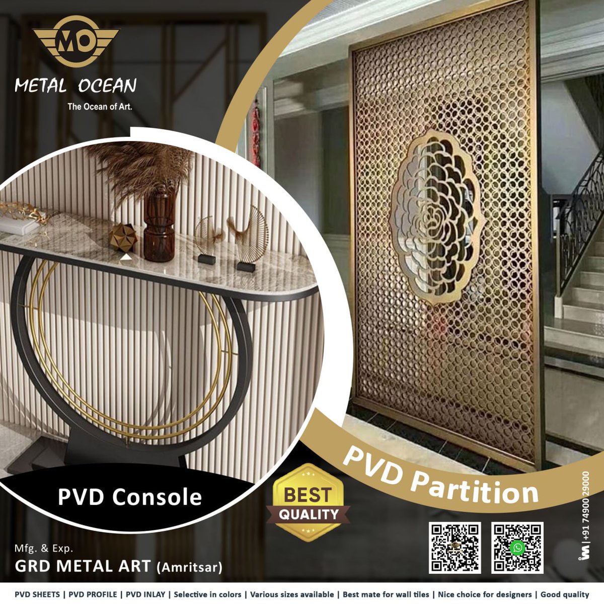 ibais_hardware's tweet photo. GRD METAL ART (AMRITSAR)

For enquiry via WhatsApp click:
https://t.co/TU7CUvOeVP

Mr. Simranjit Singh - 97818 28236 
#pvdcoatedstrip #pvdprofile #tprofile #pvd #pvdstrip #homedecor #hardware #banding #pvdinlay #pvdcoating #metalprofile #b2bplatform
.
@ibais_hardware https://t.co/UZajRXOHTs
