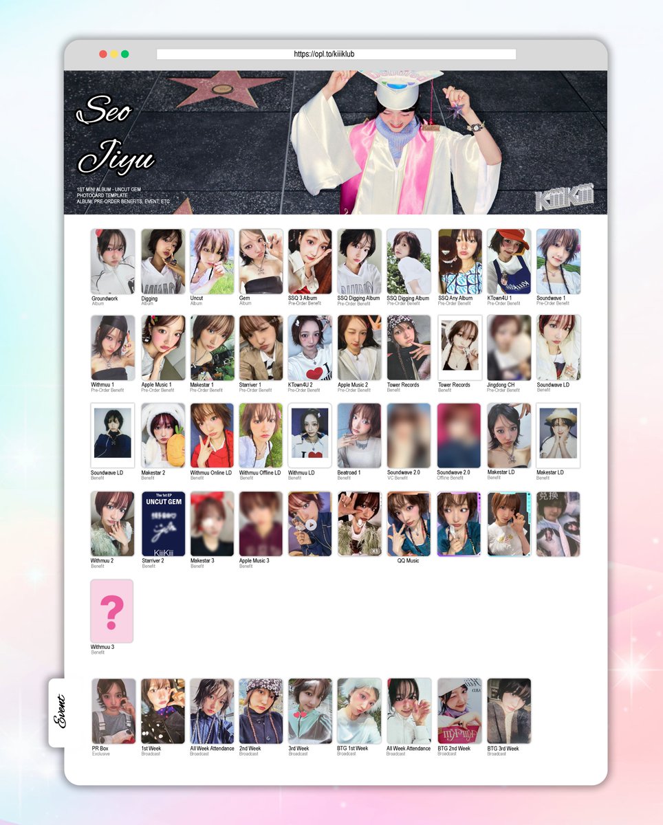 🐞] KiiiKiii Uncut Gem Debut Individual Member Photocard Template