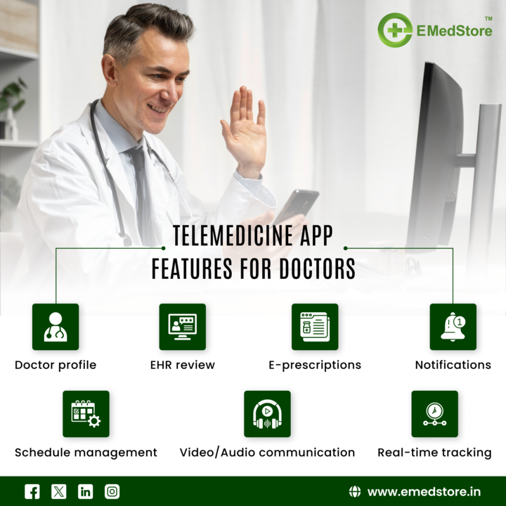 emed_pharmatech's tweet photo. Top Telemedicine App Features for Doctors
Video & Audio Consultations
E-Prescription
Appointment Scheduling
Patient Medical History Access
Secure Chat & File Sharing
Real-Time Notifications
https://t.co/s41Qol6NOw
#telemedicineapp #doctorapp #healthcare #emedstore #telehealth https://t.co/vhdoOBsHxp