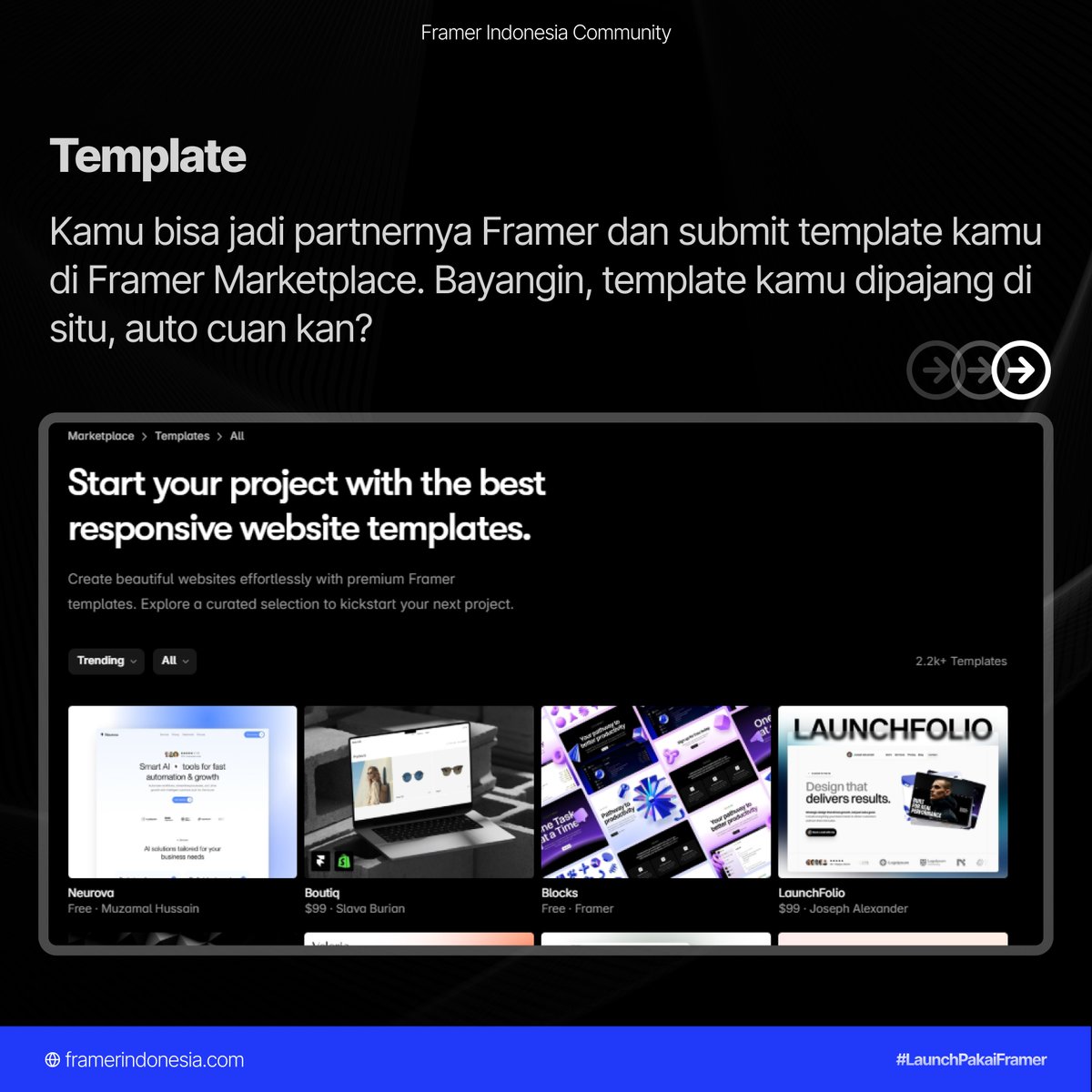 framerindonesia's tweet photo. Potensi untuk membangun income dari Framer bisa darimana aja, kamu bisa cobain ngasilin duit dari cara-cara berikut. 

#Framer #FramerIna #LaunchPakaiFramer https://t.co/Ga2DdzcLOZ