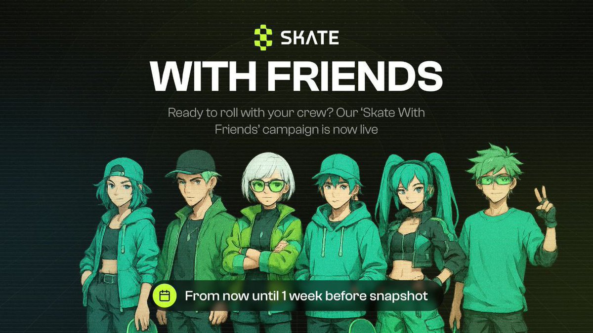 Web3__Youth's tweet photo. FCFS — SKATE Airdrop🎁Reward 1 Invite 2000 Ollies ( Est 32 Token / $3)
➡️Join : https://t.co/Xaml5DR55z
➖ CliCk Verify & Answer Captcha
➖ Open #Engage_Bot
➖ Enter Code : 2ebeyf64fa1 https://t.co/eu7XwzICNO
