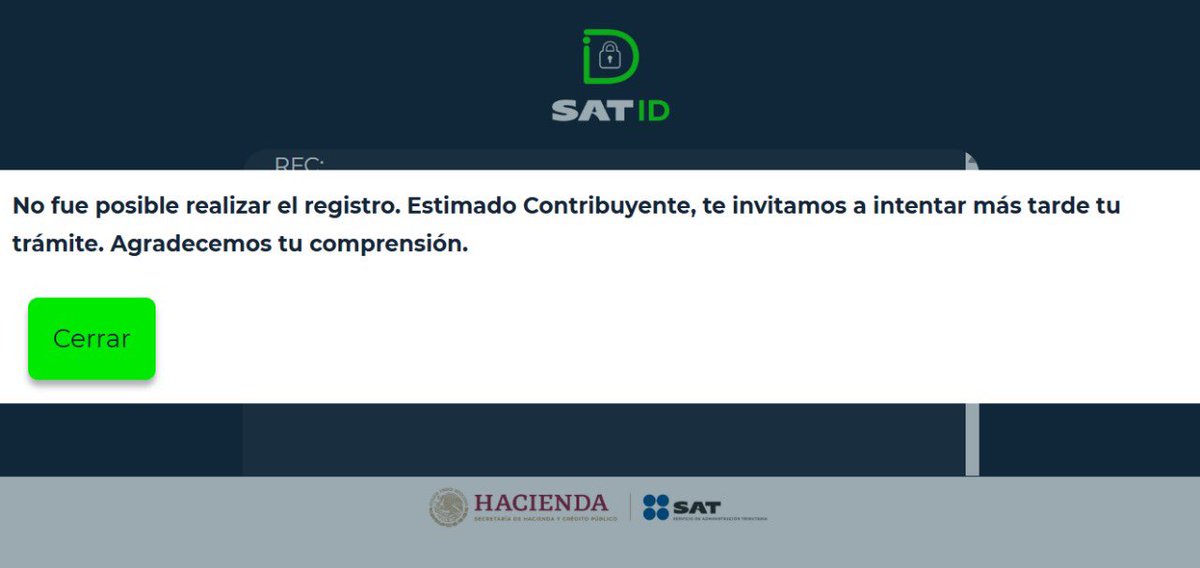 Reeeen_456's tweet photo. @SATMX Ayuda @SATMX 
Ya llevo muchísimos intentos durante varios días. https://t.co/4HBozralh5