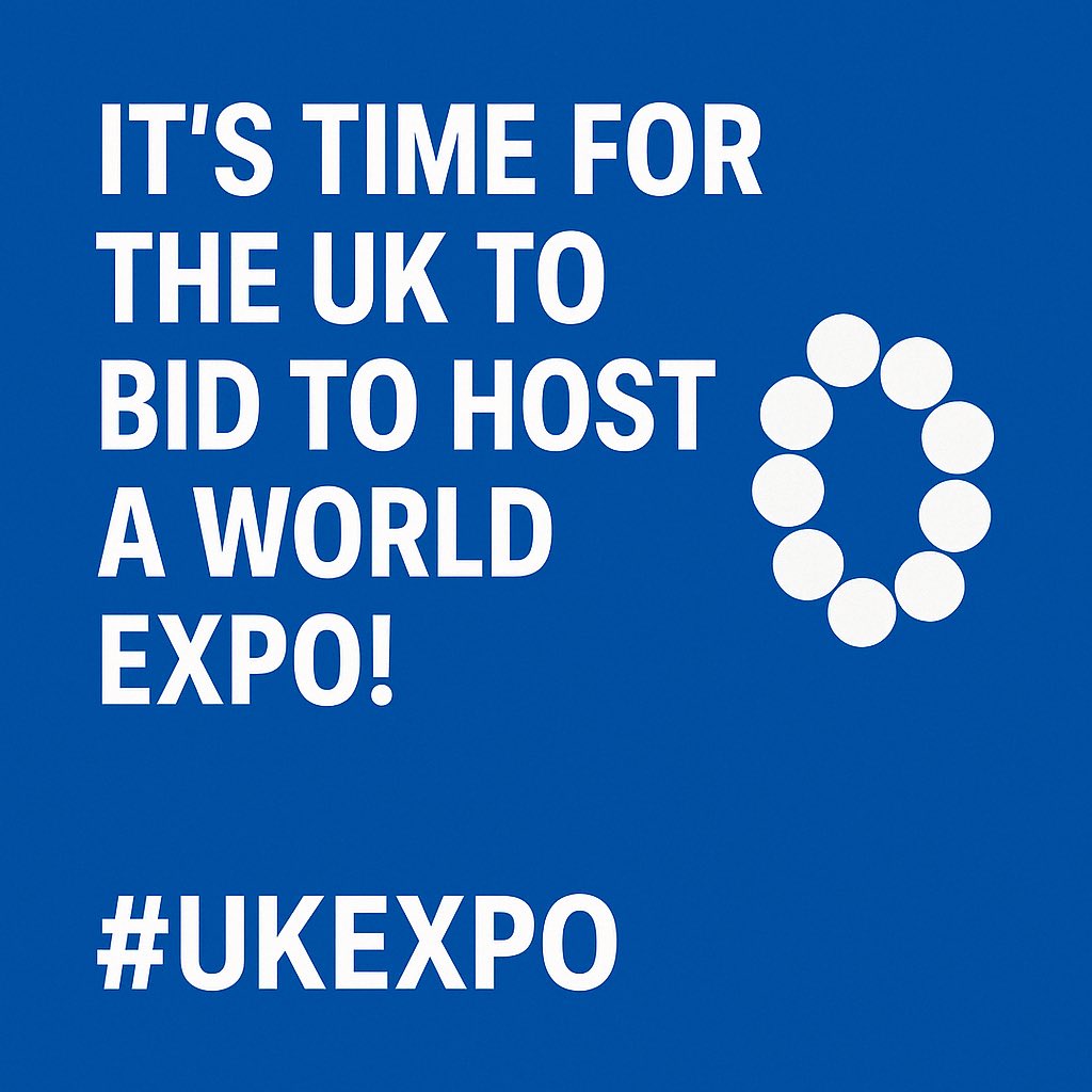 WesleyJBaker's tweet image. The UK should bid to host a World Expo again! We’ve got the history, the innovation, and the global influence. Let’s bring the world together — right here in Britain.

#UKExpo #WorldExpo #Expo2035 #Innovation #GlobalBritain #SmartUK #EventsThatInspire #uk #ukgovernment