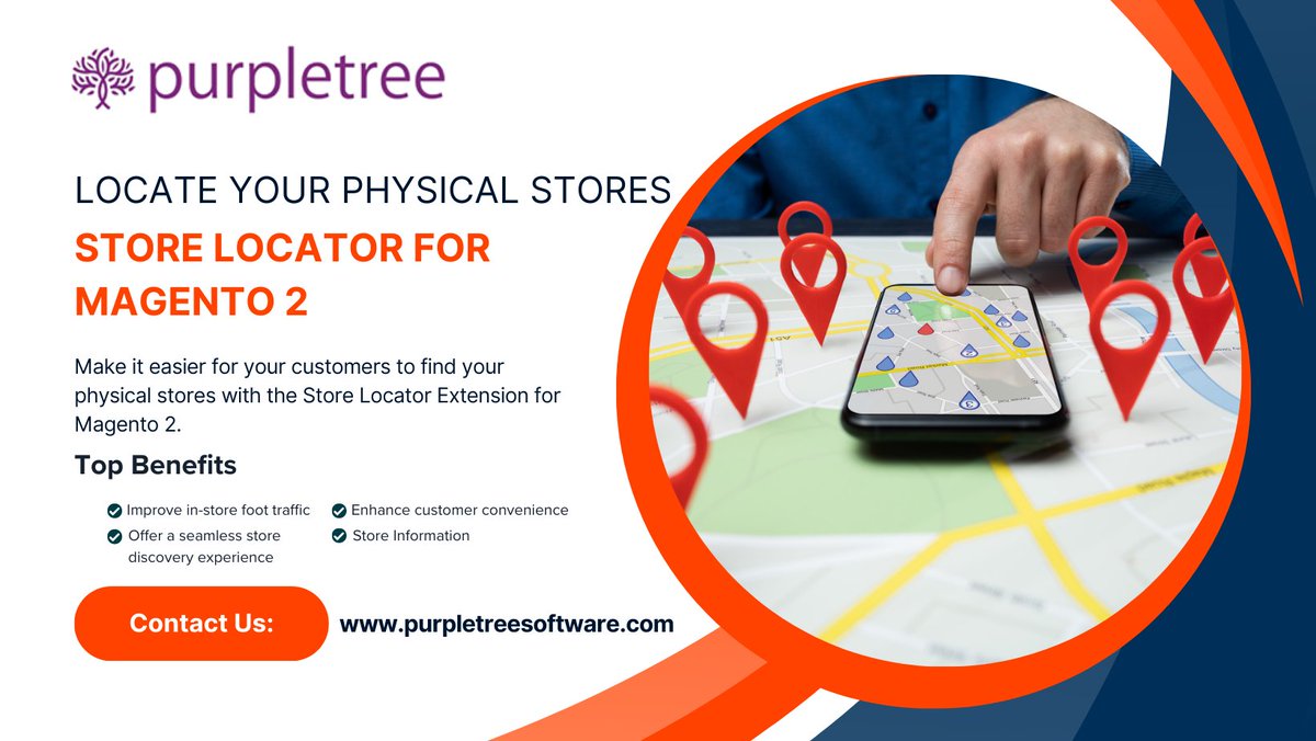 purpletreesoft's tweet image. 📍 Make your stores easy to find!

Add location details, hours, images &amp;amp; more with Store Locator for Magento 2 – powered by Google Maps.

cutt.ly/rrfN1ciu

#Magento2 #StoreLocator #Ecommerce #MagentoExtension