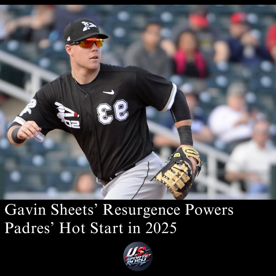 USSportsRush's tweet photo. ⚾️ Gavin Sheets is a Padres sensation! 🔥 .316 BA, 3 HRs, and “Holy Sheets” chants at Petco. From White Sox castoff to SD star!
https://t.co/lNAHBvojUj
#Padres #GavinSheets #MLB #Baseball #NLWest https://t.co/Ak134dXaYU