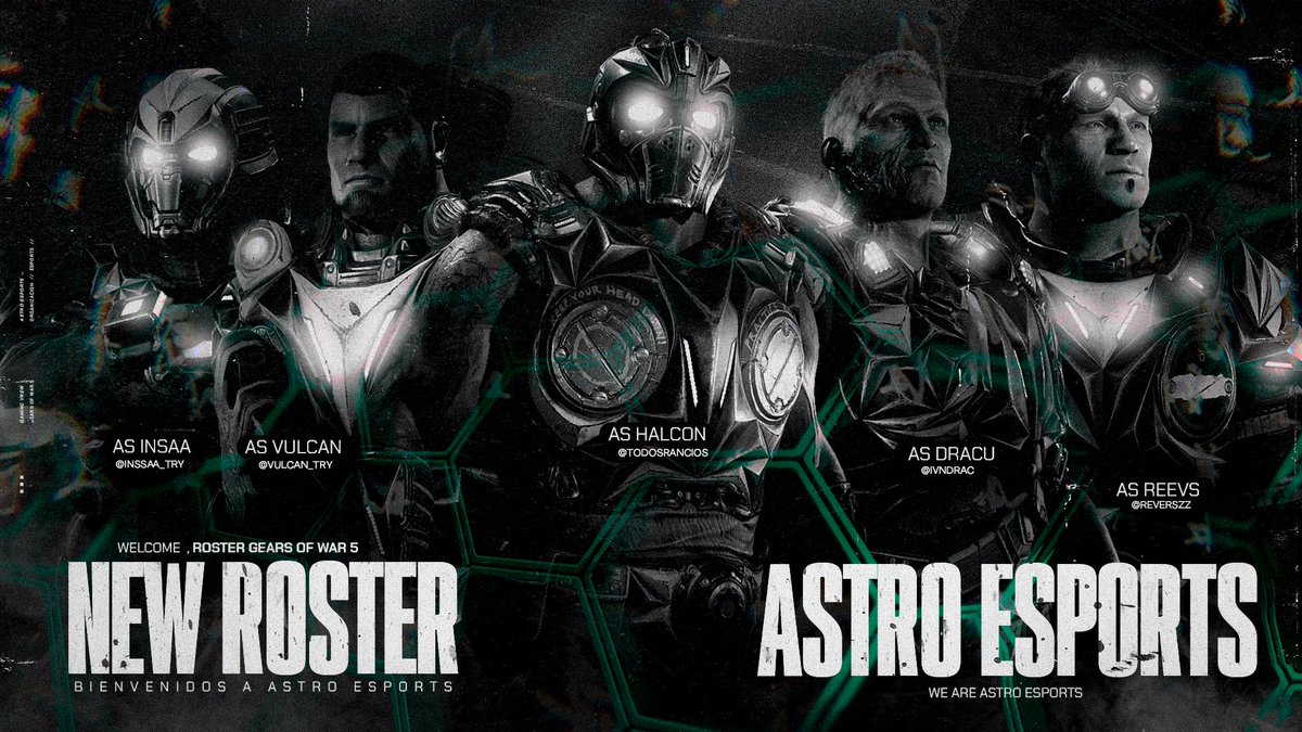 AstroE_Sports's tweet photo. We're back Astro Esports.

You will soon know where these semi-professional players will be debuting, stay tuned.

As Insaa. @insaa_try
As Vulcan. @Vulcan_try
As Halcon. @TodosRancios
As Dracu. @IvnDrac
As reevs.   @reverszz 

Thank you for your work, @ECurgo https://t.co/JEyLDSQYLy