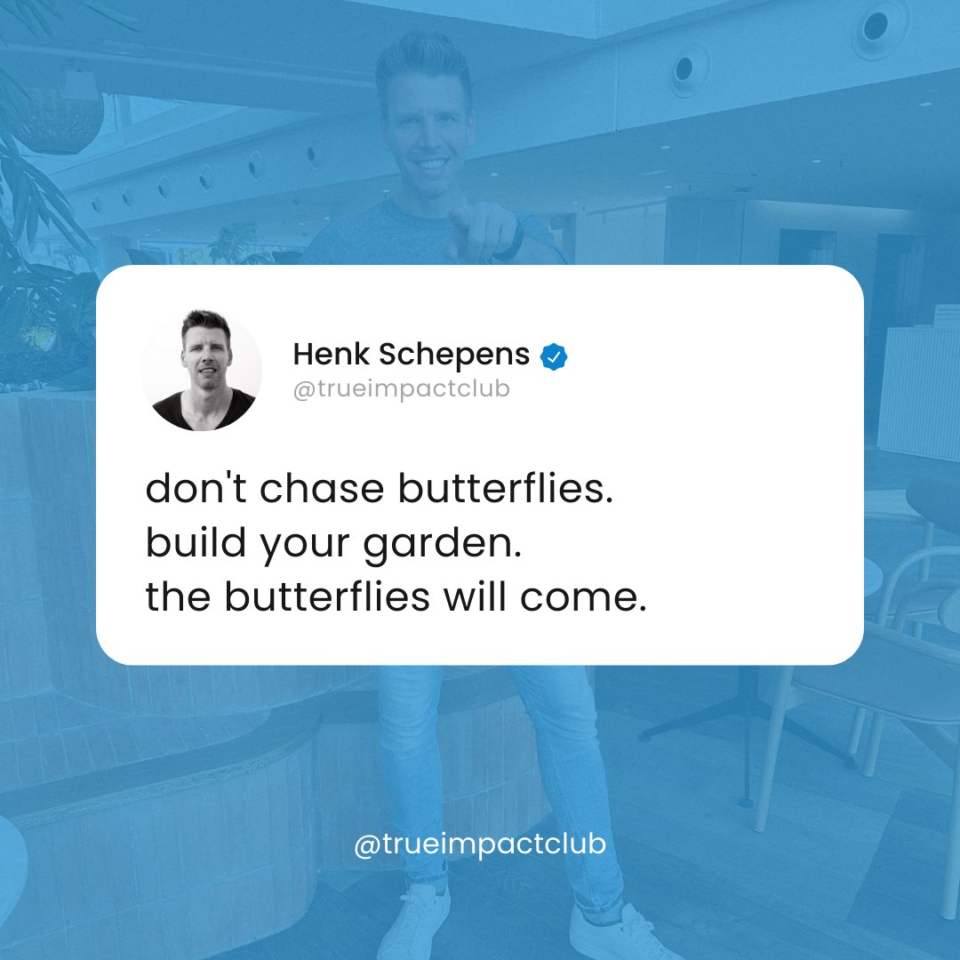 HenkSchepens's tweet photo. Don’t chase butterflies. 🦋
Build your garden—and they’ll come. 🌿

Focus on growth, and the rest will follow.

#BusinessTips #AttractionMarketing #EntrepreneurMindset https://t.co/5eUOOetL2C