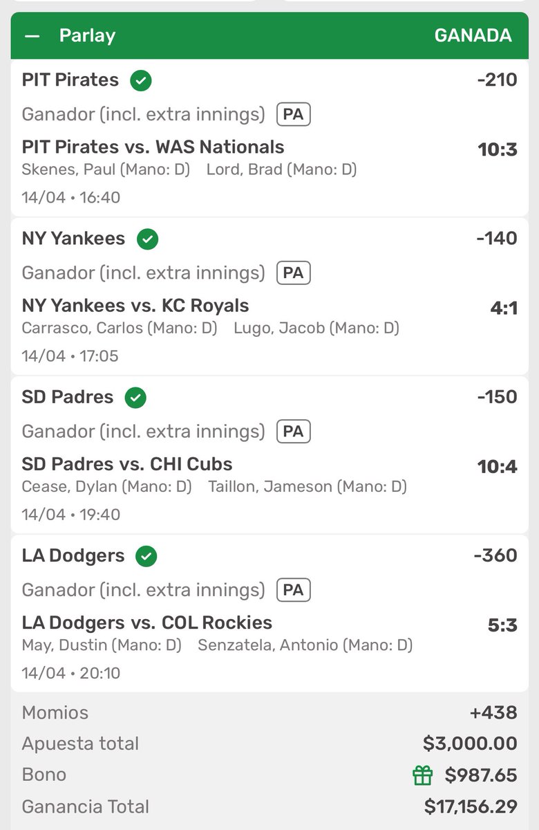 picks_koalateam's tweet photo. 1500 ❤️  y sale parley para mañana , igual se van $1000 entre RT 

LO QUE ACABAMOS DE COBRAAAR 😍🤯 
-PARLEY +438 ✅✅ , y saben que fue lo mejor ? LO DEJEEE GRATIS 🫶🏾, el ⚾️ no se termina hasta la 9na entrada 

ESTAAAS CON KOALAAAA 🐨🐨 , relax , a dormir en cama de 💵💵💵 https://t.co/wpIxbn1E7p