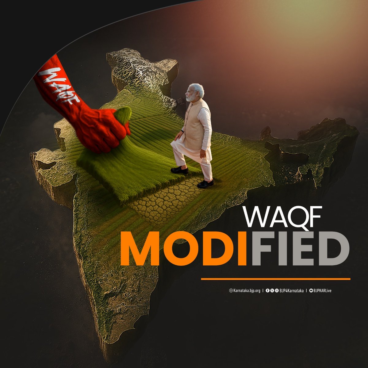 BJP4Karnataka's tweet photo. When rich politicians tried to snatch Bharat's land through WAQF, we stepped in to stop the loot and hand it over to the poor, where it truly belongs. 💪🇮🇳
#MODIfied #LandForPoor https://t.co/usf2aD6ewo