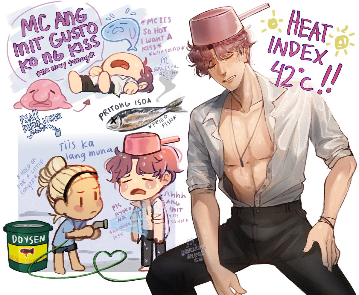 It’s been so hot in my country lately 🥲🥲🥲 does this count na sa Filo AU series ko?? Rafayel magiging tuyo na dahil sa init 🐟 Don’t forget to hydrate always 🚿 

#LoveAndDeepspace #恋与深空  #祁煜