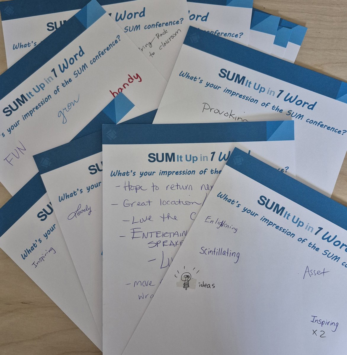 SMTSca's tweet image. 🌟We asked 200+ math educators to sum up the SUM Conference.
Inspired by each other, we're heading back to our classrooms with fresh ideas, renewed energy, and a shared commitment to better math learning for all students. 🙌