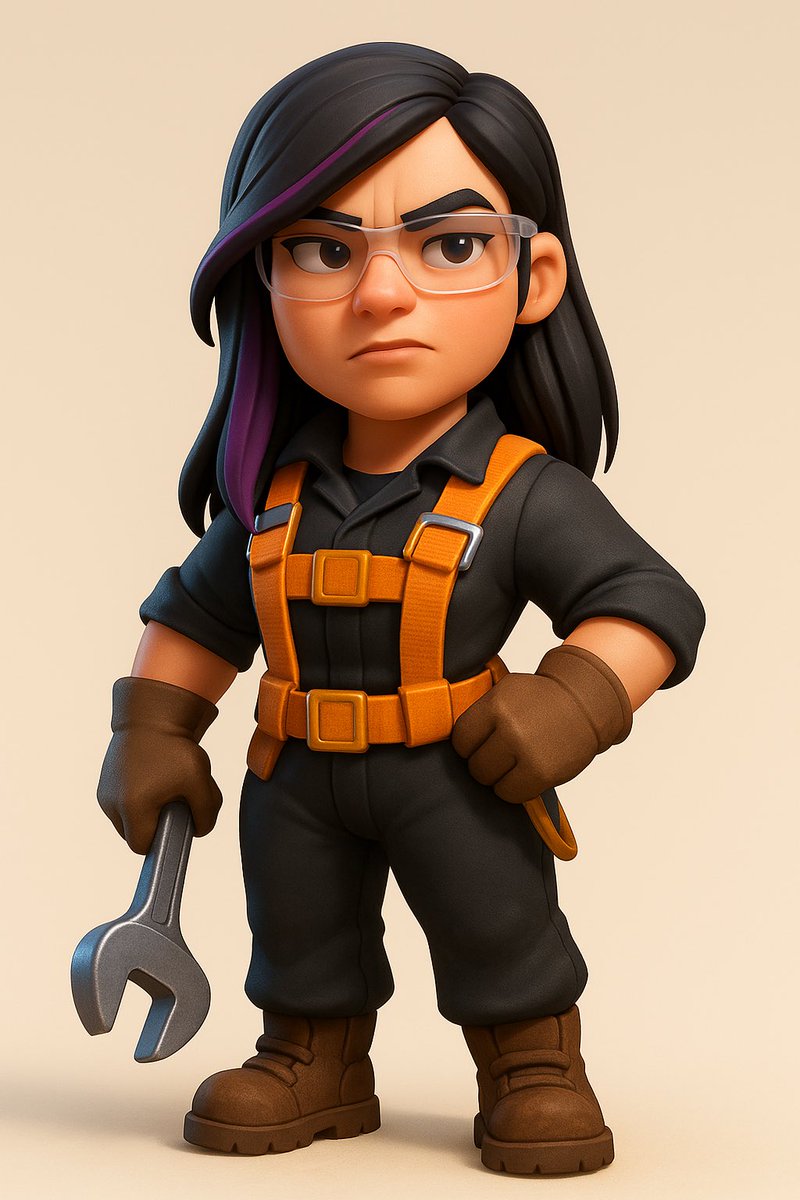 RigKings's tweet photo. Meet Piper — the queen of the monkey board.
She doesn’t flinch. Doesn’t quit. And she sure as hell doesn’t miss a connection.

Black coveralls. Purple streaks. Wrench in hand.
The patch just got a new boss.

#RigKings #OilfieldLife #ClashStyle #MobileGame #Piper #WomenInOilfield https://t.co/CgJZcZiv49