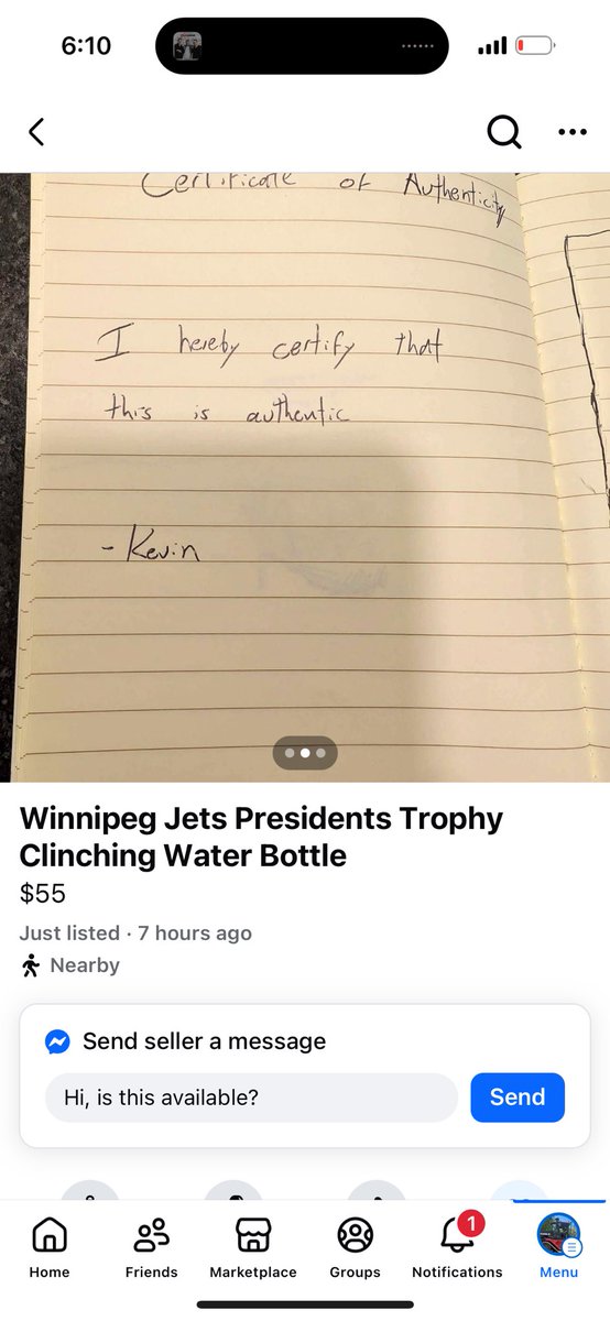 m_swerdy's tweet photo. @odognine2 
@HayesTSN @OverDrive1050 

Saw this today
Facebook marketplace is the closest thing to the Wild West. This is almost Strudwick level embarrassing https://t.co/wFUt0KOINH