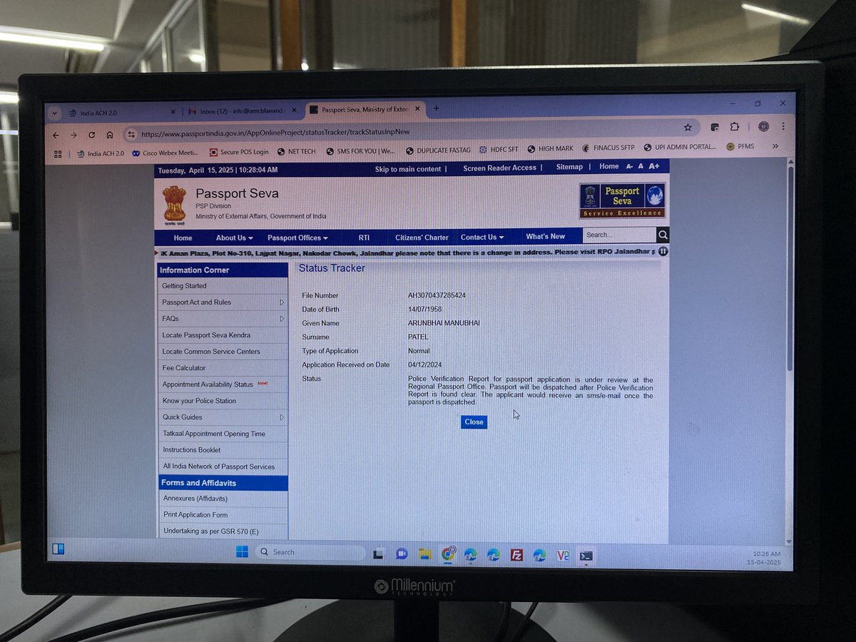 kapatel1516's tweet photo. my father passport Renewal panding From last 5 months  which file number AH3070437285424 as i have visited passport center vadodra and all the time they informed to check with ahemdabad officepls look into this and update on priority @rpoahmedabad @DrSJaishankar @passportsevamea https://t.co/IVHCn2DQqh