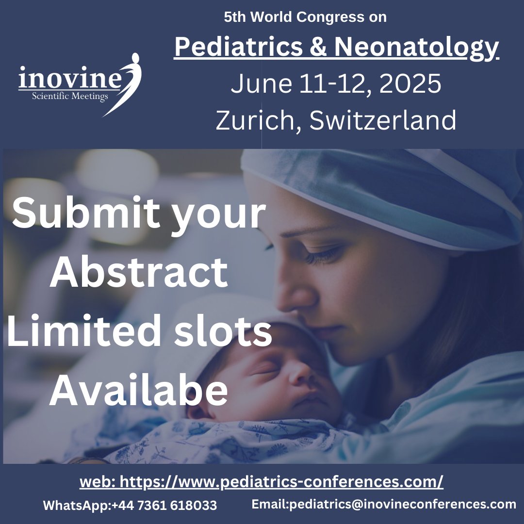 PediatricsMeets's tweet photo. 🌟Join the Future of Pediatric Care! 🌟
 
 🎤 Speaker &amp; Poster Presenter Registration: $499
 🎟 Delegate Registration: $639
 👉 Submit your abstract now: https://t.co/gKgseR0ssF 
 
 📢 #CallForAbstracts #AbstractSubmission #SubmitYourAbstract #MedicalAbstract #PediatricsResearch https://t.co/3PpCSuocFB