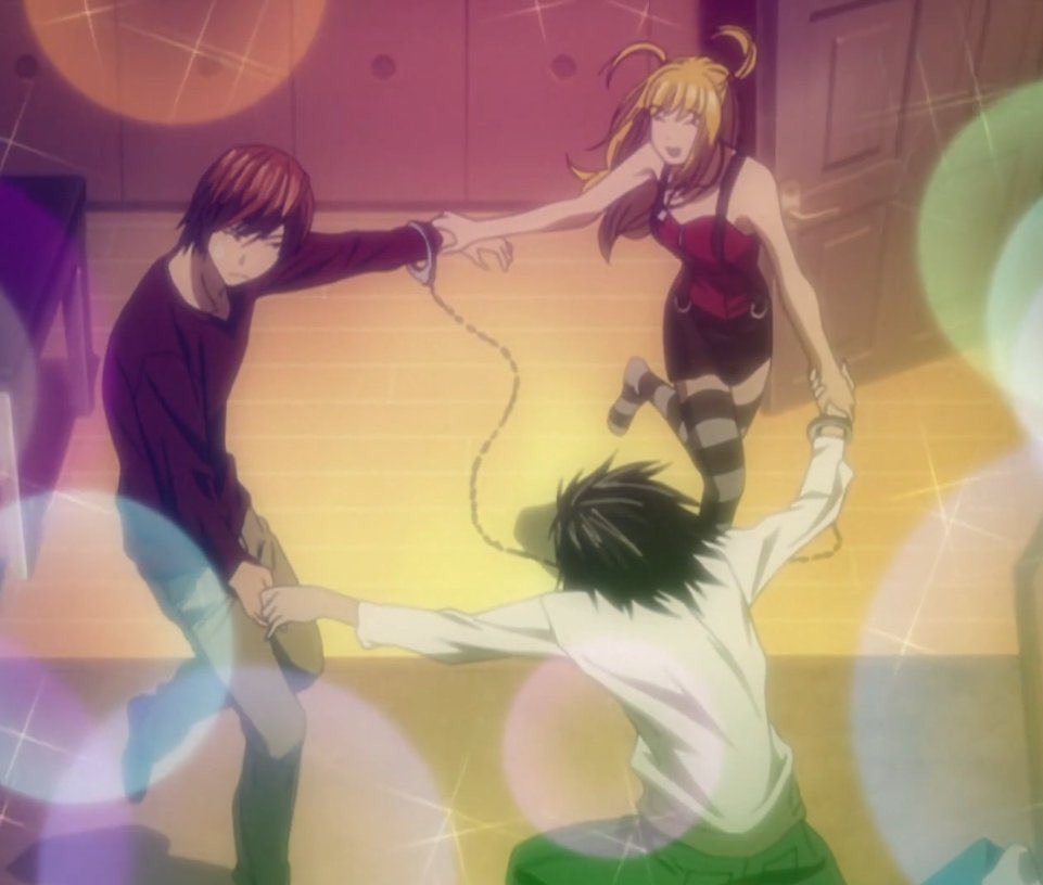 kamukuraism's tweet photo. his gay ass holding L’s hand but not misa’s https://t.co/f9xRw47JO5