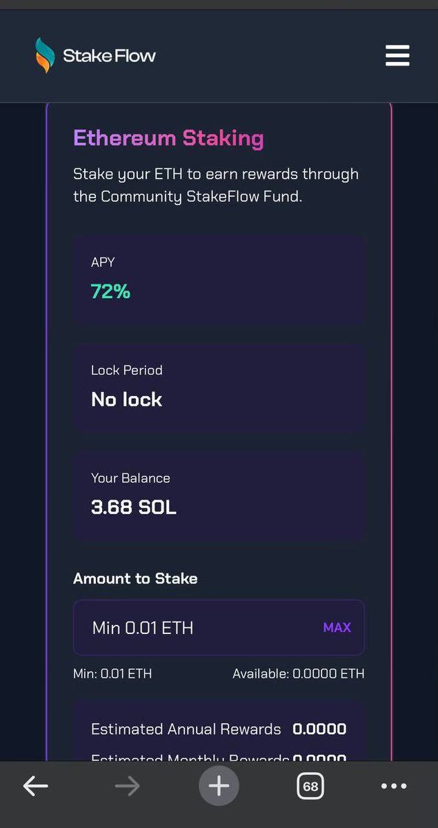 Grow your Eth with #StakeFlow Now With the best APY and enjoy the flexible lock period. Join Now