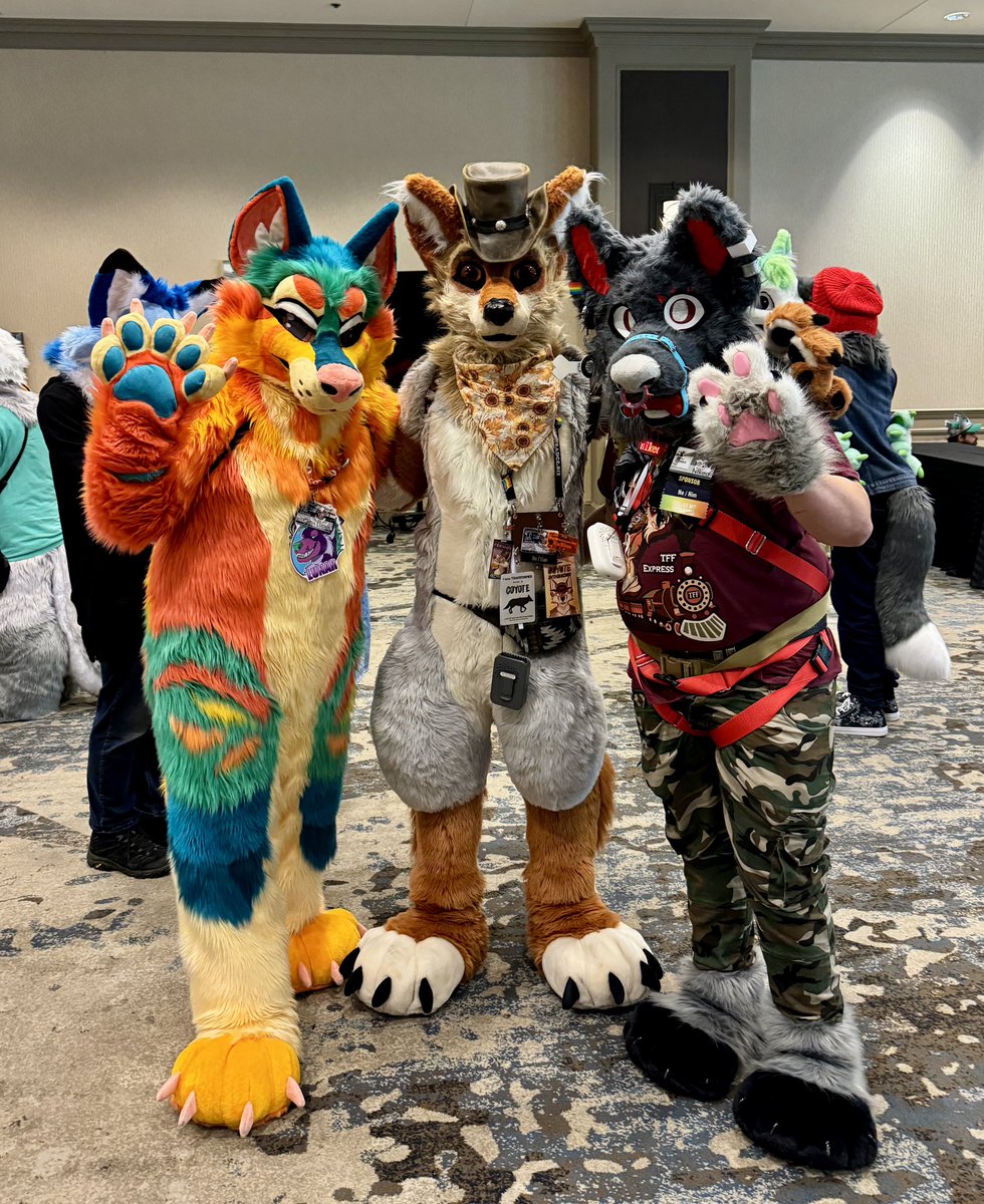 Stiletto (@stilett0dragain) on Twitter photo Final round of posts for #TFF2025!
Suiters in order(left to right, top to bottom): <a href="/husky_mint/">Minty Husky</a> + <a href="/GarenTheFox/">Garen</a> + <a href="/AthyLion/">Athy / June Cabbit</a> + <a href="/Werovester/">🎆Fish/Jay🎇</a>, <a href="/FurzyWhiteTiger/">Furzy The White Tiger</a>, <a href="/DinoTyrannical/">Gus_Tyrannicalsaurus</a>, & <a href="/wolfofwestmarch/">Canis Lupus🔜MP</a> + <a href="/CoyoteInTheHat/">🔶🌵 COYOTE🌵🔶</a> + @/doubtingcoder20(insta) Final round of posts for #TFF2025!
Suiters in order(left to right, top to bottom): <a href="/husky_mint/">Minty Husky</a> + <a href="/GarenTheFox/">Garen</a> + <a href="/AthyLion/">Athy / June Cabbit</a> + <a href="/Werovester/">🎆Fish/Jay🎇</a>, <a href="/FurzyWhiteTiger/">Furzy The White Tiger</a>, <a href="/DinoTyrannical/">Gus_Tyrannicalsaurus</a>, & <a href="/wolfofwestmarch/">Canis Lupus🔜MP</a> + <a href="/CoyoteInTheHat/">🔶🌵 COYOTE🌵🔶</a> + @/doubtingcoder20(insta)