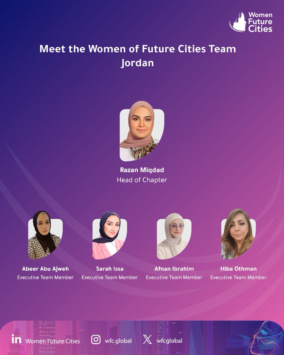 تعرف على فريق نساء مدن المستقبل - الاردن

Meet the Women Future Cities Team- Jordan
