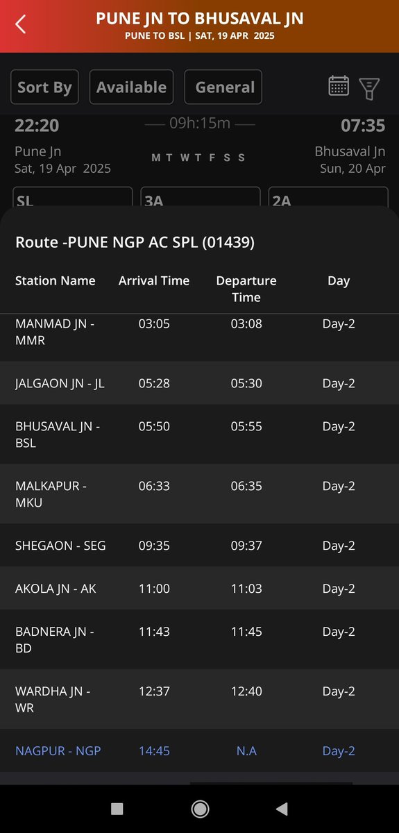 Who made this timetable? This train taking Malkapur to Shegaon in 3 hrs. Mail / Express and SF trains take only 25 to 35 mins between MKU and SEG. <a href="/RailMinIndia/">Ministry of Railways</a> <a href="/BhusavalDivn/">DRM Bhusaval</a>