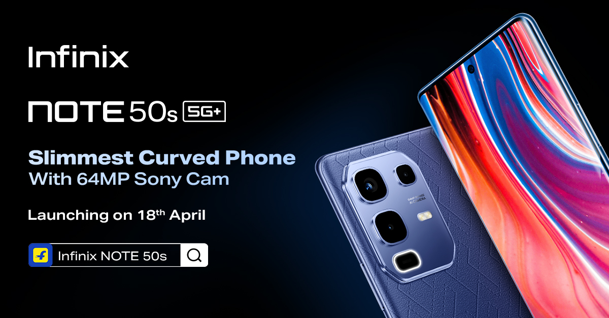 InfinixIndia's tweet image. Time to redefine photography!

The Infinix #Note50s5G is the Slimmest Curved Phone with a 64MP Sony IMX682 Dual Camera. Time to unleash the hidden photographer in you. 📸

Launching on 18th April. Stay tuned.

Check it out: infinixindia.co/Note50s

#NOTEkaro