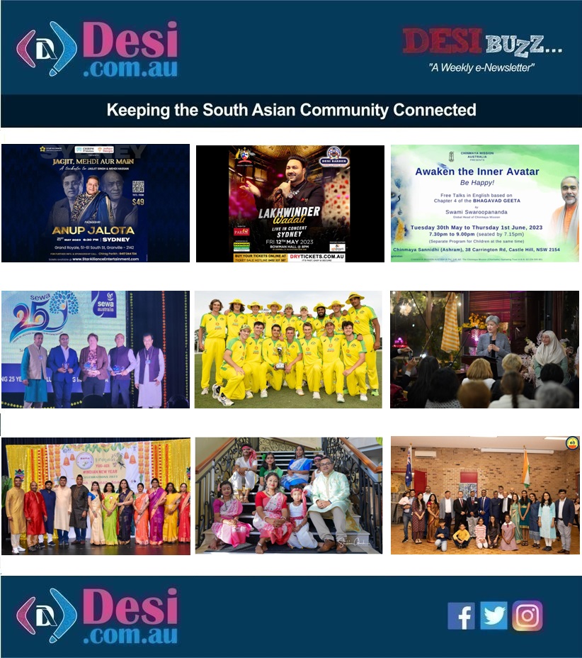 Desi Buzz... "A Weekly e-Newsletter" - Connecting South Asian Community ISSUE 020425 - mailchi.mp/desiaustralia.…